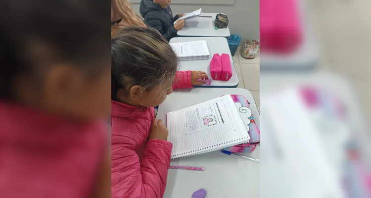 Confira as imagens do trabalho em sala de aula.