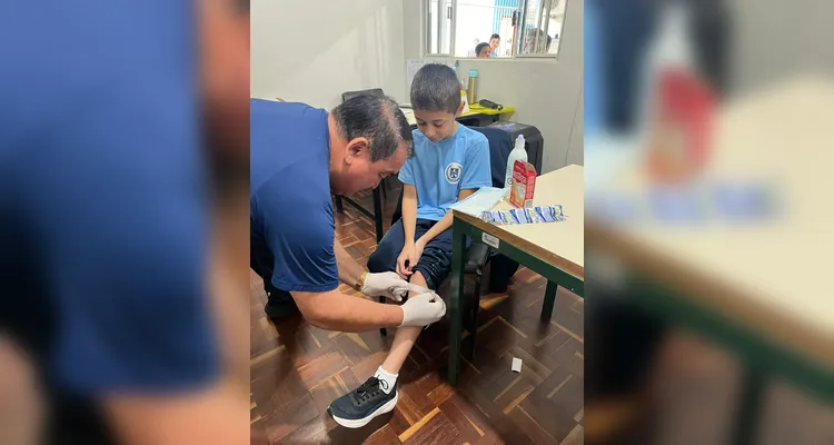 Uma das ações realizadas pelos alunos envolveu a realização de práticas que visavam a segurança no ambiente escolar.