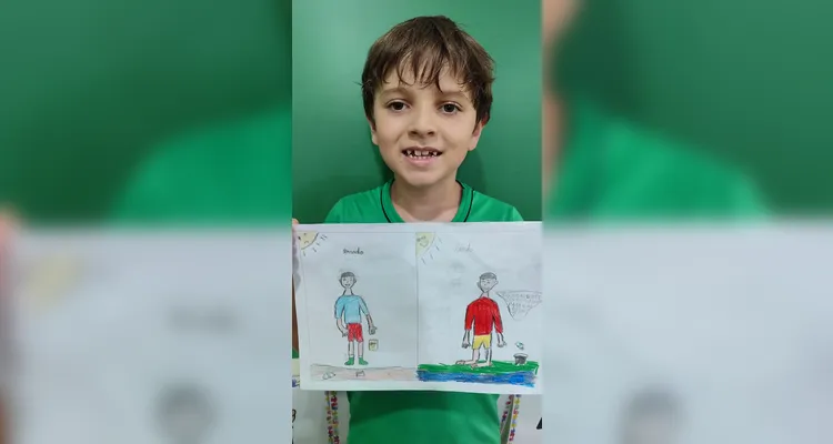 Como atividade, os alunos elaboraram desenhos sobre a importância da água para os seres humanos e a natureza.