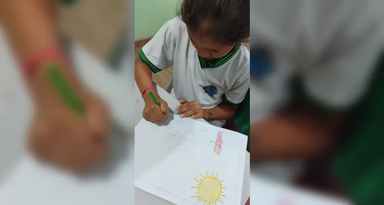 Como atividade, os alunos elaboraram desenhos sobre a importância da água para os seres humanos e a natureza.
