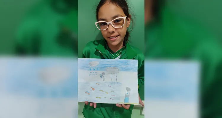 Como atividade, os alunos elaboraram desenhos sobre a importância da água para os seres humanos e a natureza.