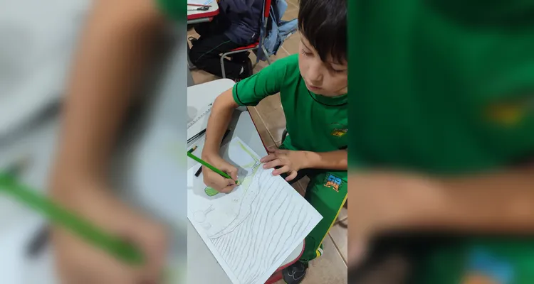 Como atividade, os alunos elaboraram desenhos sobre a importância da água para os seres humanos e a natureza.