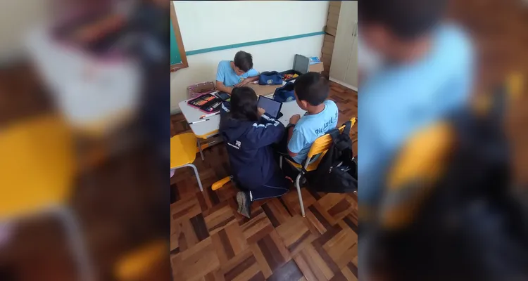 Confira os registros em sala de aula.