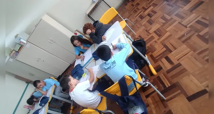 Confira os registros em sala de aula.