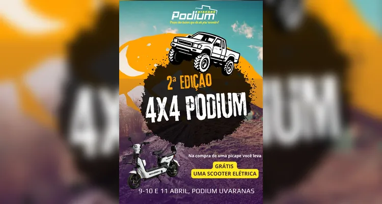 2ª Edição ‘4x4 Podium’ inicia nesta quinta com promoções na Podium Uvaranas