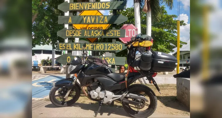 Professor Luiz Petla chega ao Panamá em expedição de moto ao Alasca