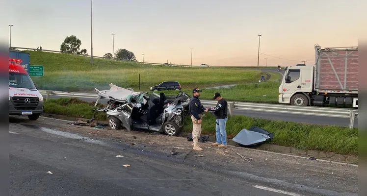 Confira imagens do local do trágico acidente que ocasionou duas mortes em Ponta Grossa