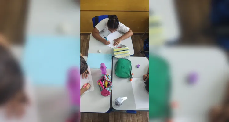 Confira os registros do trabalho em sala de aula.