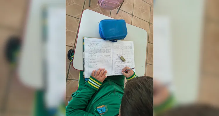 Após assistirem ao conteúdo, os alunos escreveram um texto destacando os aprendizados obtidos com a aula.