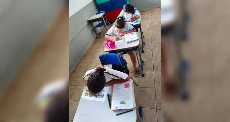 Veja os registros do trabalho em sala de aula.