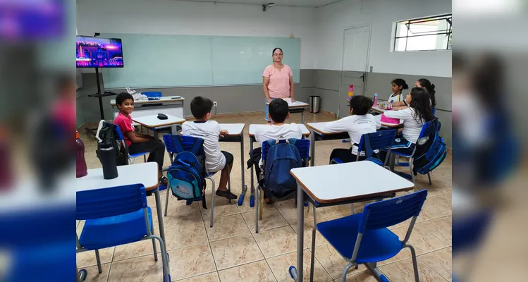 Veja os registros do trabalho em sala de aula.