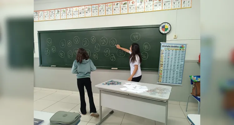 Veja alguns registros em sala de aula.