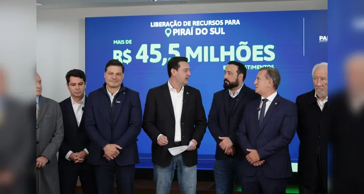 Foram destinados R$ 45,5 milhões para Piraí do Sul.