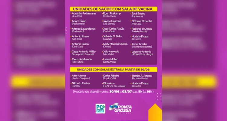 Prefeitura de PG inicia vacinação geral contra a gripe nesta segunda