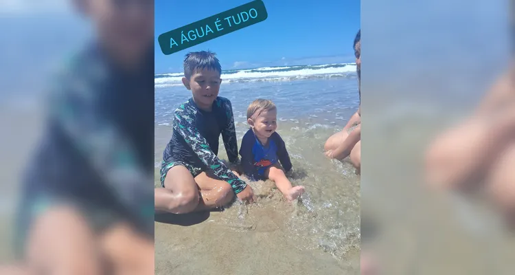 Os alunos também gravaram vídeos realizando a leitura de seus textos e editaram fotos de paisagens naturais com água.
