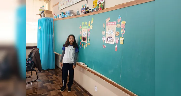 Os estudantes também visitaram outras turmas da escola para compartilhar os conhecimentos adquiridos e incentivar novos debates sobre alimentação saudável.