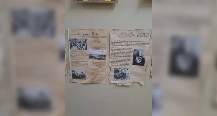 Os estudantes realizaram produções inspiradas em jornais antigos, utilizando elementos visuais e textuais que remetem ao período histórico estudado.