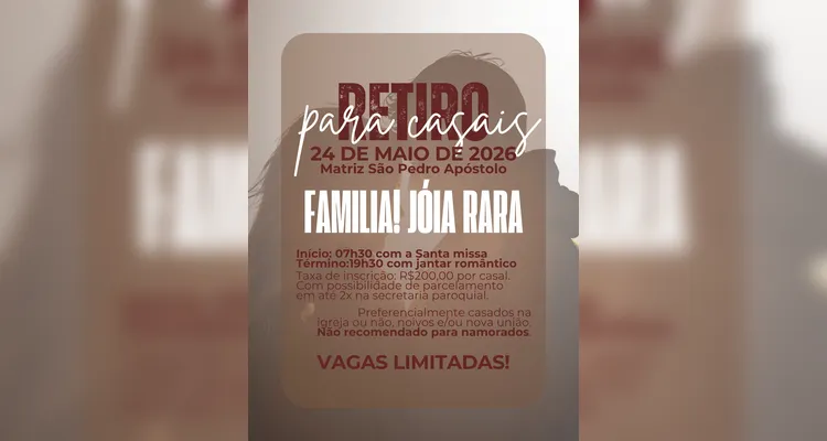 Paróquia São Pedro Apóstolo promove retiro para casais em Ponta Grossa