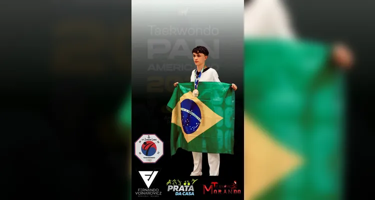 Rafael Neza conquista grande resultado para PG no Pan-Americano de Taekwondo