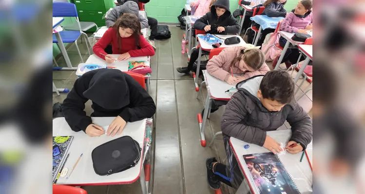 Confira os registros do trabalho em sala de aula.