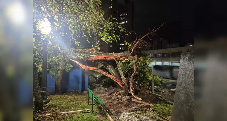 Temporal com vento forte e granizo assusta moradores em Ponta Grossa