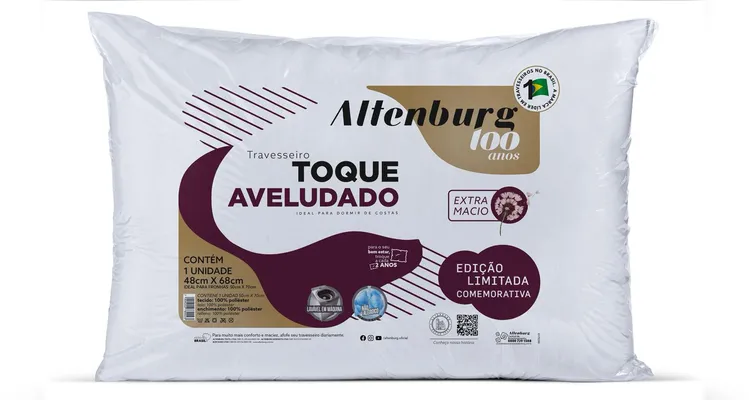 Travesseiro Toque aveludado Altenburg R$19,90