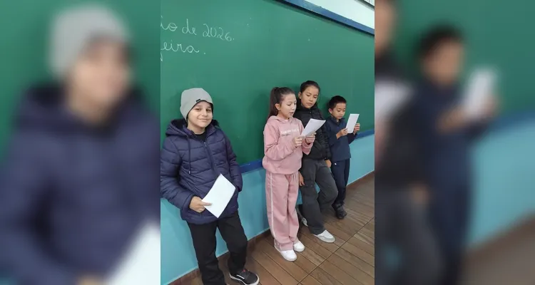 Veja os registros do trabalho em sala de aula.
