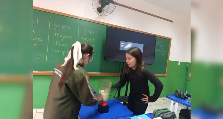 Diversão e conhecimento foram unidos em sala de aula.