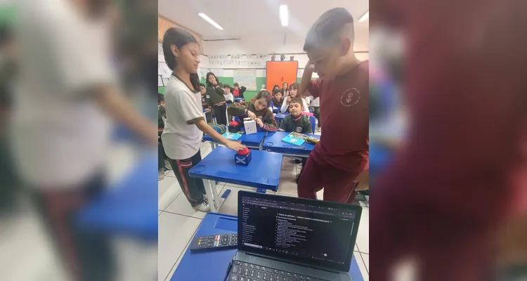 Diversão e conhecimento foram unidos em sala de aula.