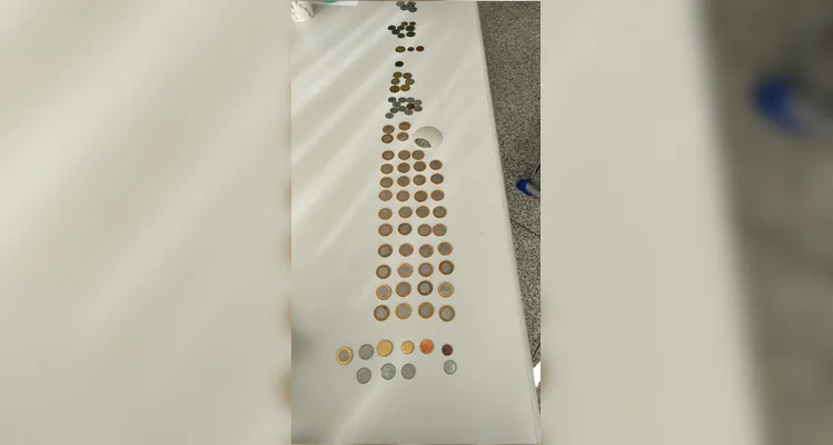 Confira as moedas e cédulas levadas pelos alunos à sala de aula.