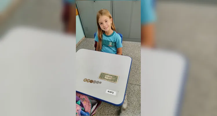 Confira as moedas e cédulas levadas pelos alunos à sala de aula.