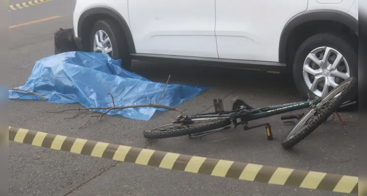 Confira imagens do acidente que matou ciclista em Ponta Grossa