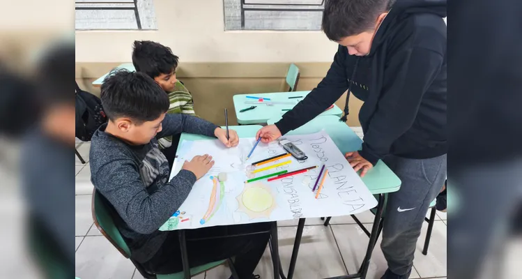 Confira os registros do trabalho em sala de aula.
