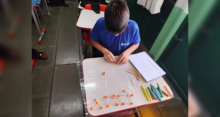 Confira os registros dentro da sala de aula.