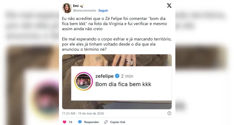 Internautas comentam sobre interação