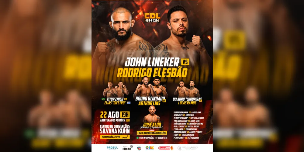 Imagem ilustrativa da imagem Com José Aldo, CDL Show realiza pesagem oficial nesta sexta na World Gym em PG