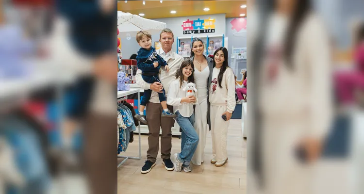 Lorayne Boogaard, Luciano Boogaard e seus filhos Geovana, Luíza e Guilherme Van Den Boogaard
