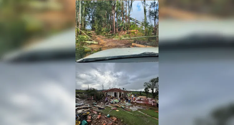 Tornado destrói casas e deixa cerca de 500 pessoas afetadas em Piraí do Sul