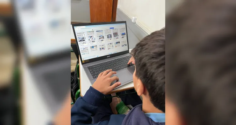Os estudantes também realizaram pesquisas com o Jornal da Manhã digital e elaboraram sua própria versão de um periódico.