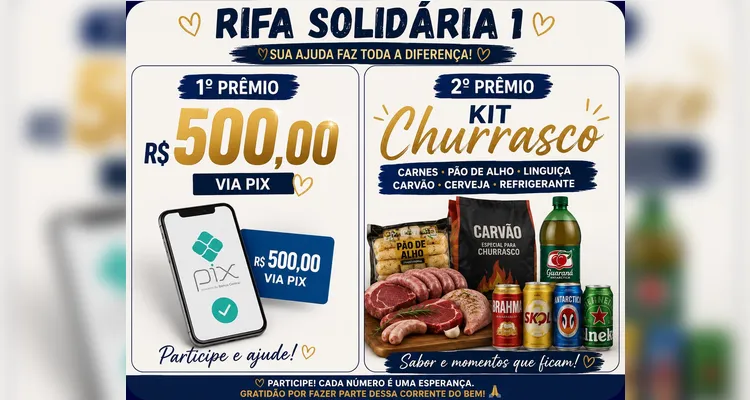 Cada número da rifa custa R$ 10