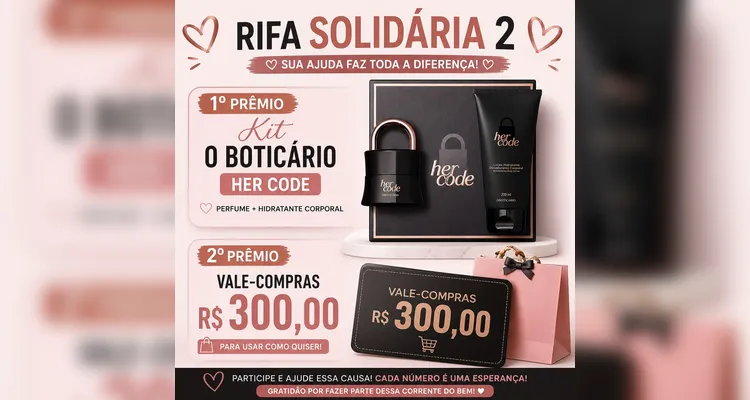 Cada número da rifa custa R$ 10