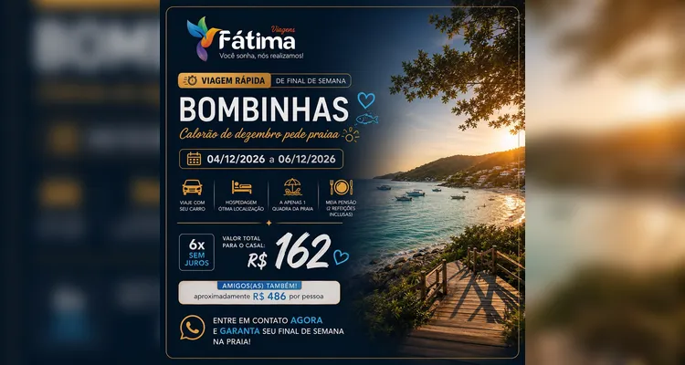 Fátima Viagens reúne destinos nacionais com condições especiais em agosto