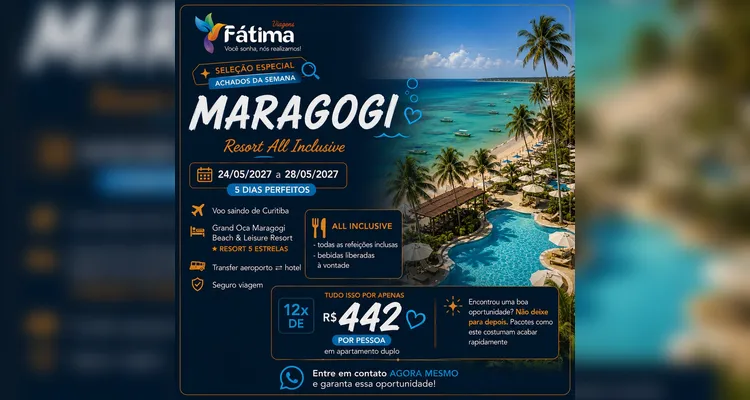 Fátima Viagens reúne destinos nacionais com condições especiais em agosto