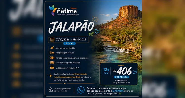 Fátima Viagens reúne destinos nacionais com condições especiais em agosto