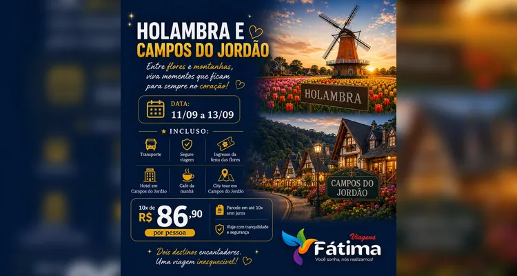 Fátima Viagens reúne destinos nacionais com condições especiais em agosto