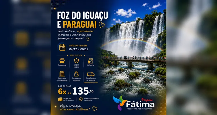 Fátima Viagens reúne destinos nacionais com condições especiais em agosto