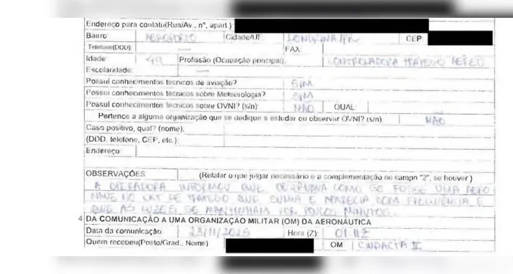 Pilotos relataram 18 casos de OVNIs no Brasil em 2025