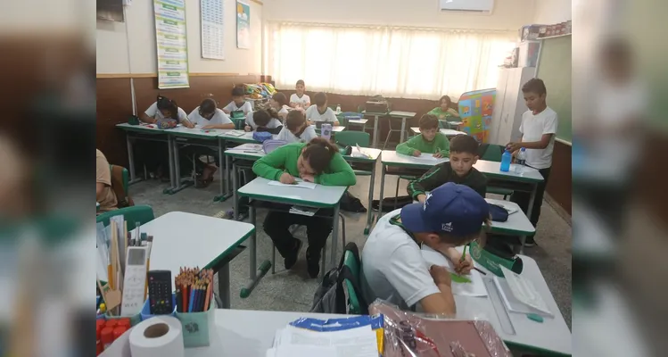 Confira os registros em sala de aula.
