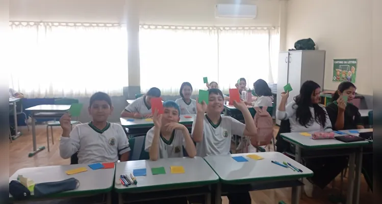 Confira os registros do trabalho em sala de aula.