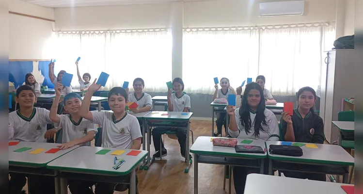 Confira os registros do trabalho em sala de aula.